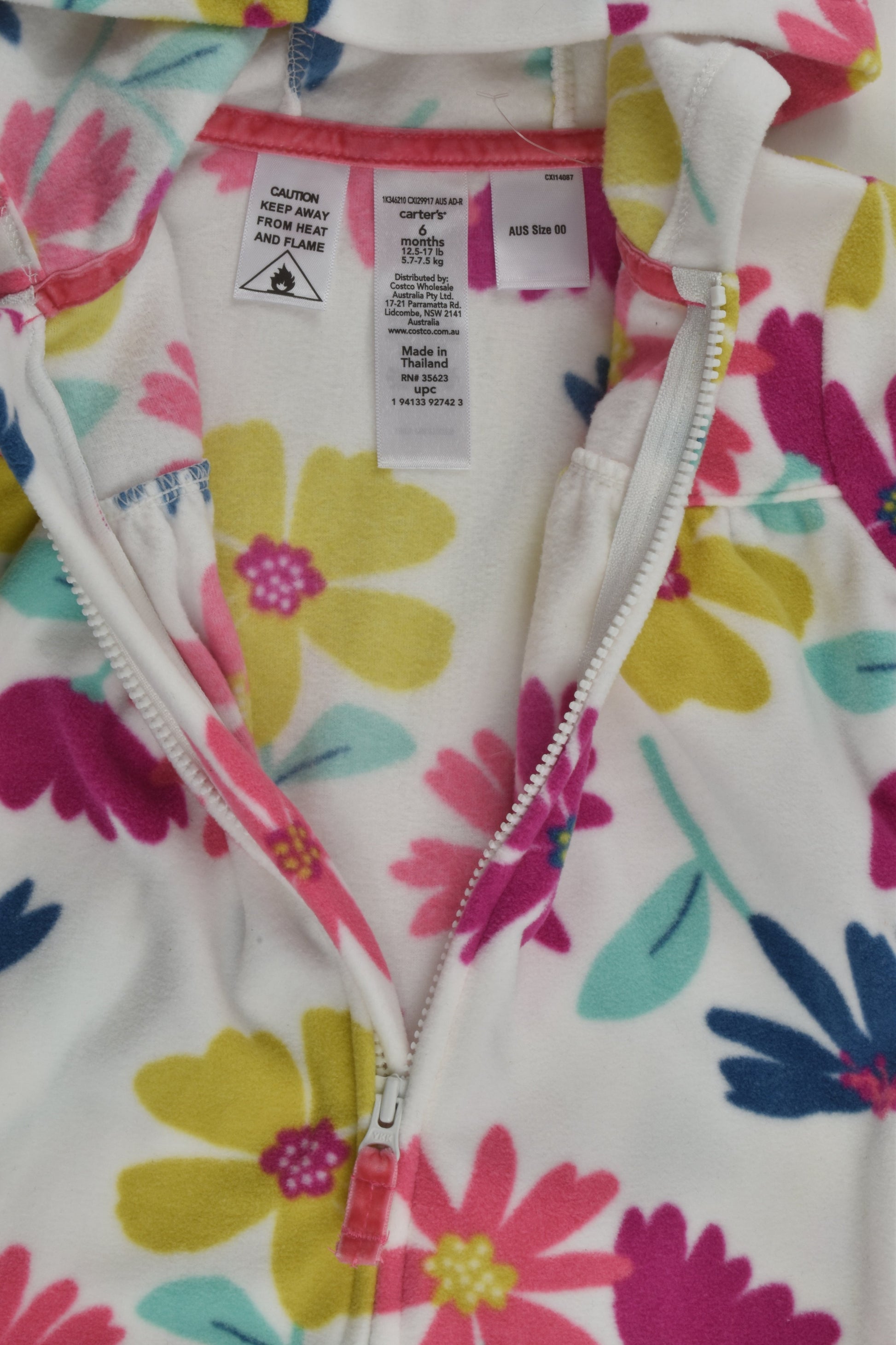 NEW Carter's Size 00 (6 months) Floral Fleece Jumper