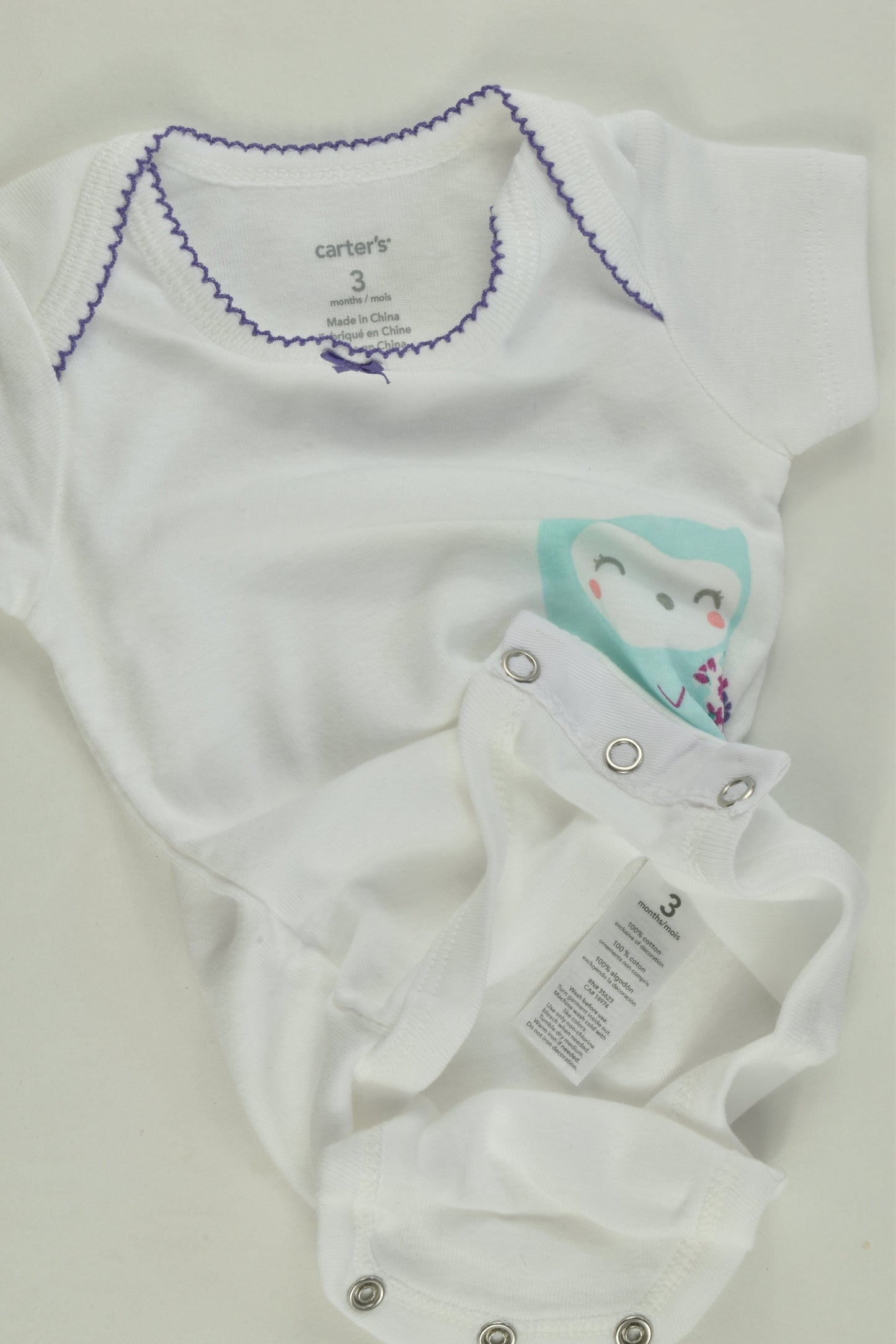 NEW Carter's Size 000 (3 months) Owl Bodysuit