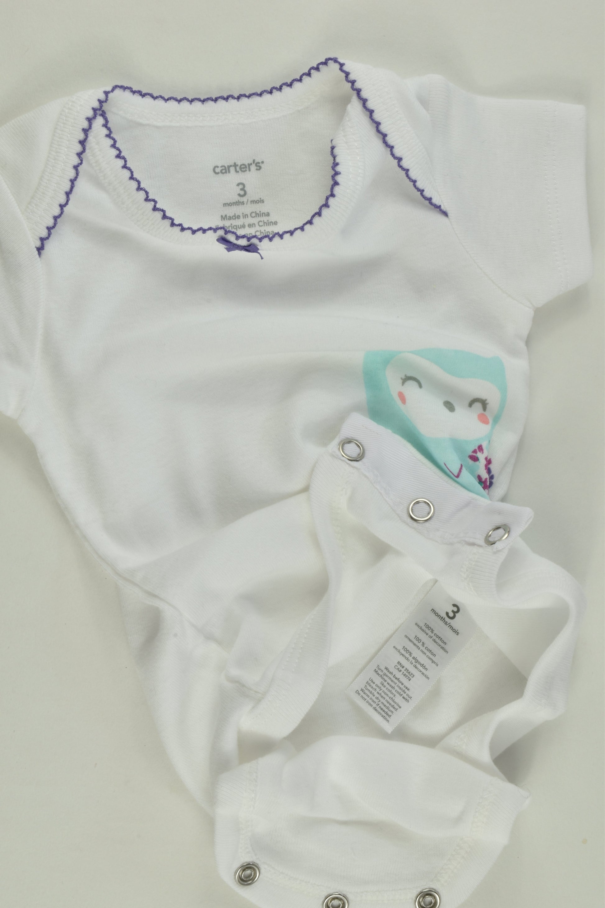 NEW Carter's Size 000 (3 months) Owl Bodysuit