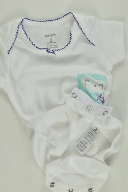 NEW Carter's Size 000 (3 months) Owl Bodysuit