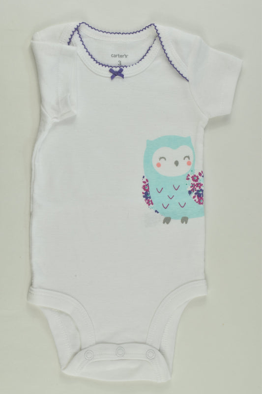 NEW Carter's Size 000 (3 months) Owl Bodysuit