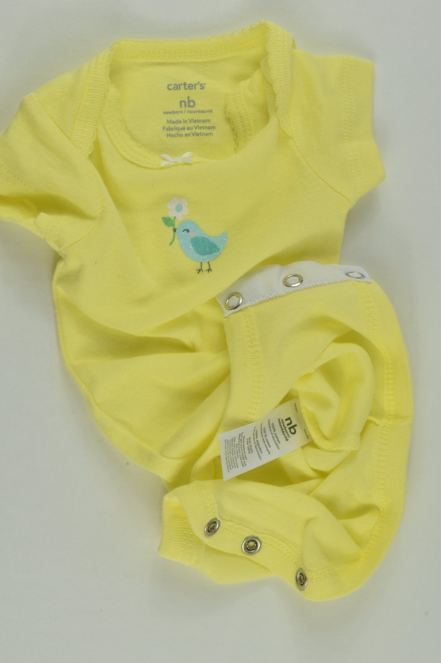 NEW Carter's Size 0000 (Newborn) Bird Bodysuit