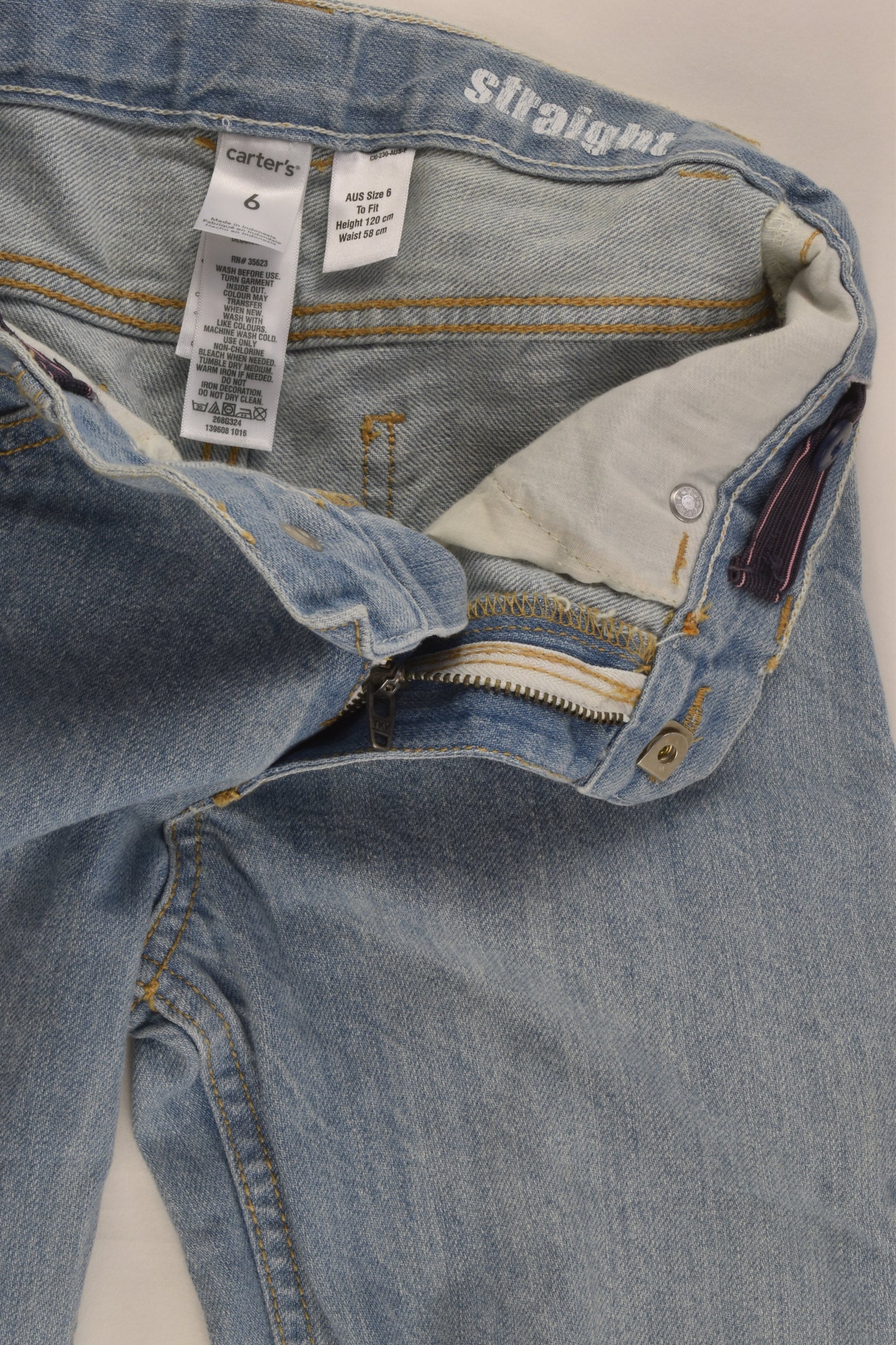 NEW Carter's Size 6 Straight Cut Denim Pants