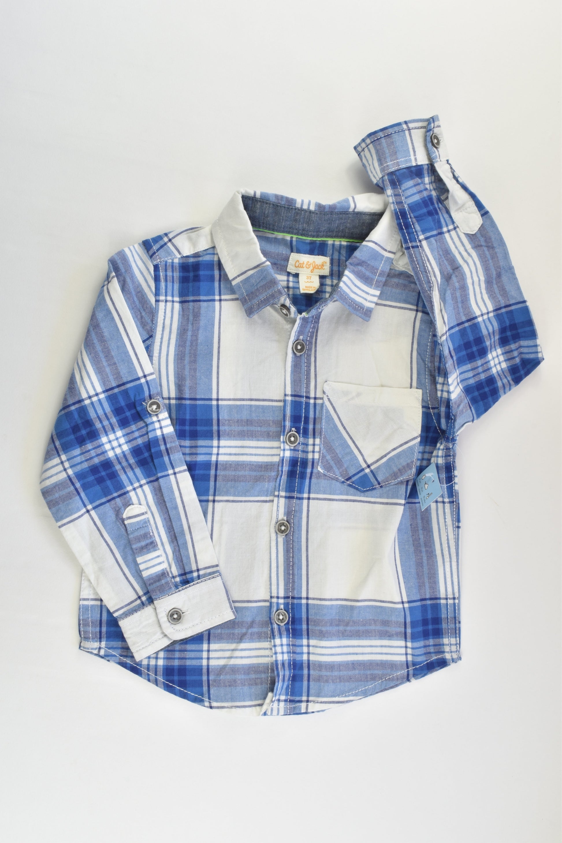 NEW Cat & Jack Size 3 Checked Shirt