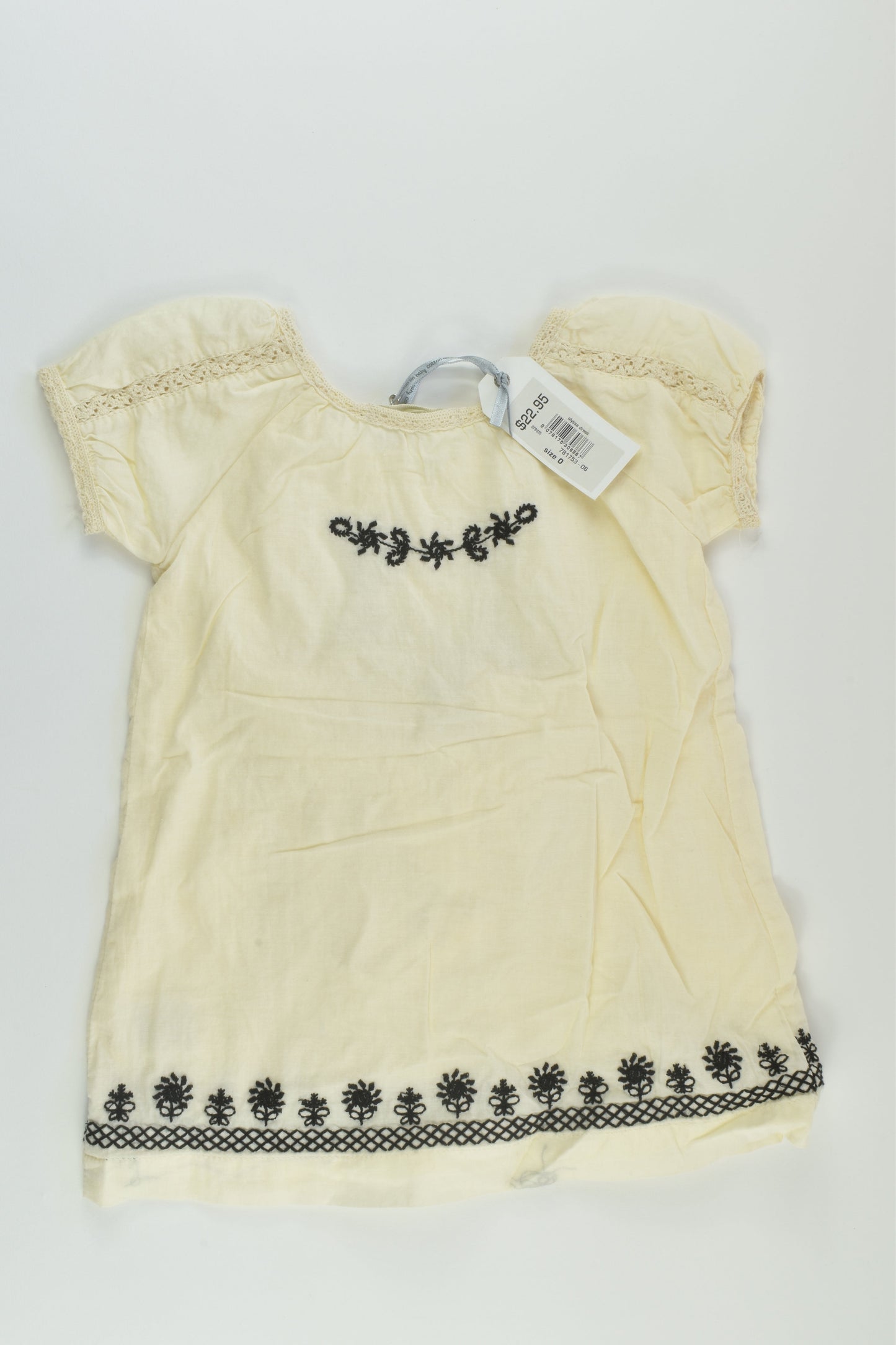 NEW Cotton On Baby Size 0 Lined Embroidery Dress