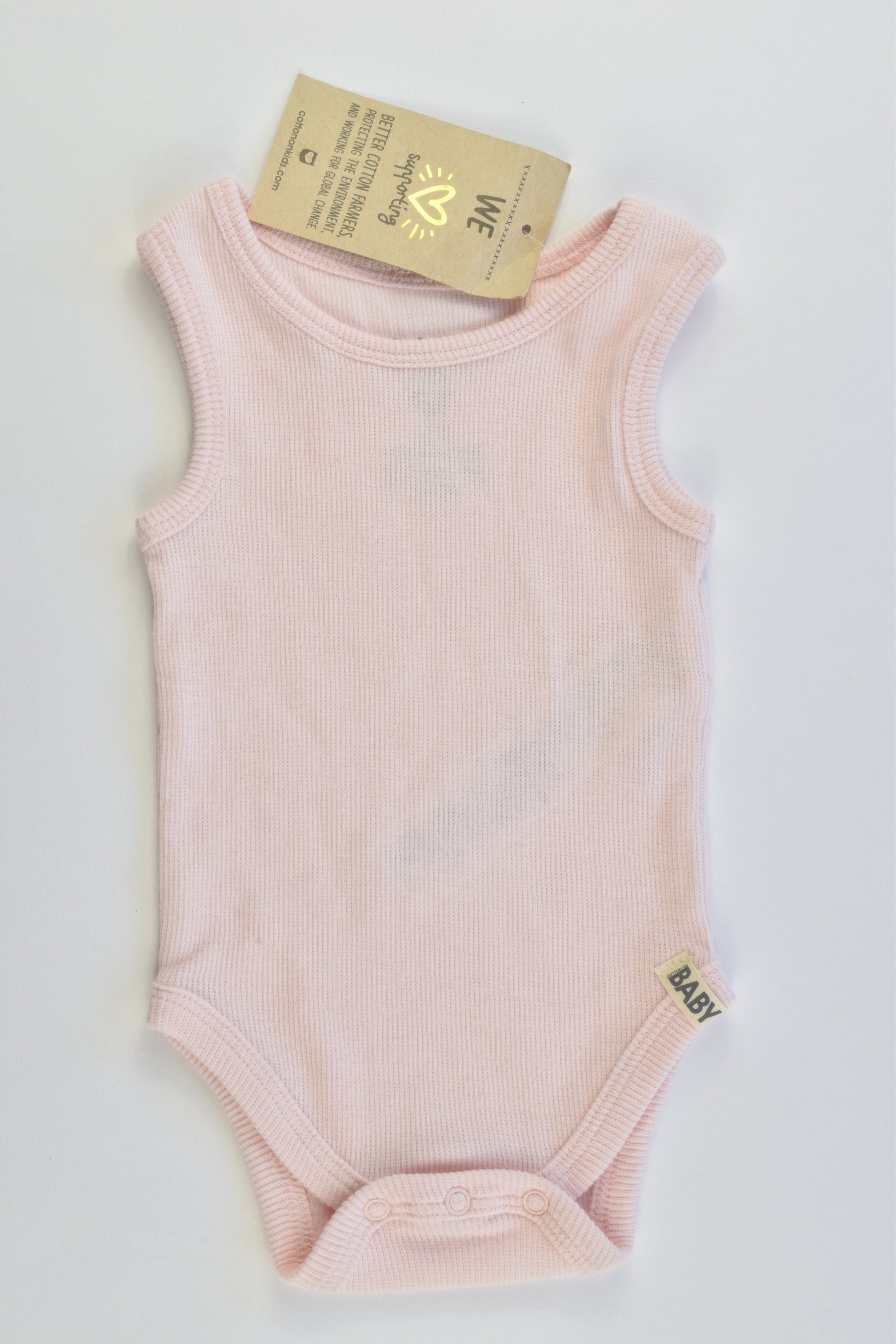 NEW Cotton On Baby Size 000 (0-3 months) Ribbed Sleeveless Bodysuit