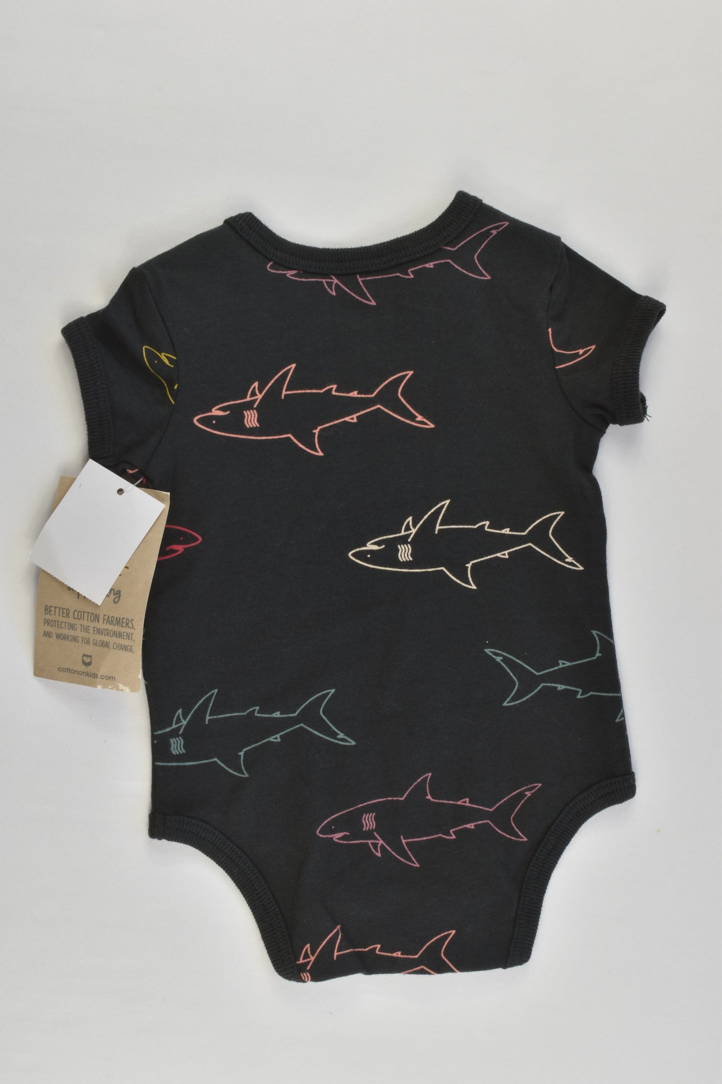 NEW Cotton On Baby Size 000 (0-3 months) Shark Bodysuit