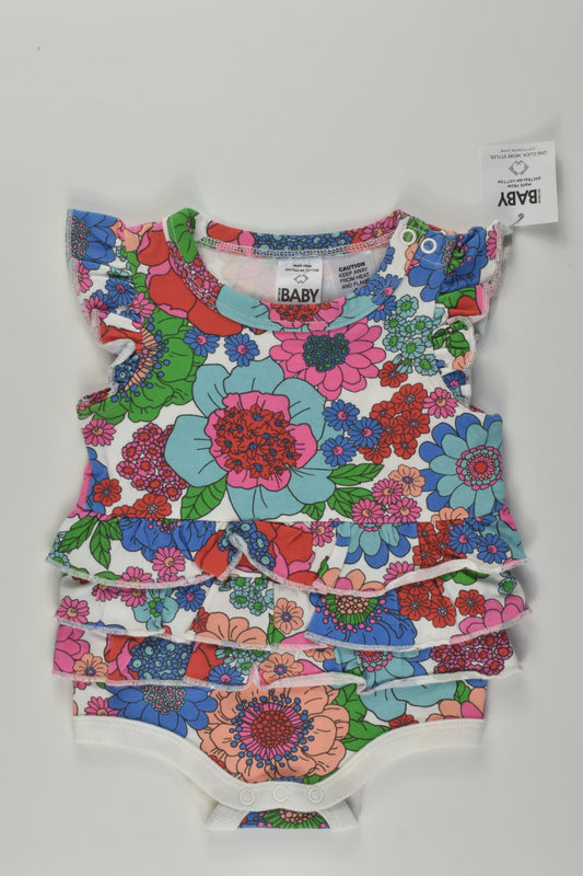NEW Cotton On Baby Size 000 Floral Bodysuit
