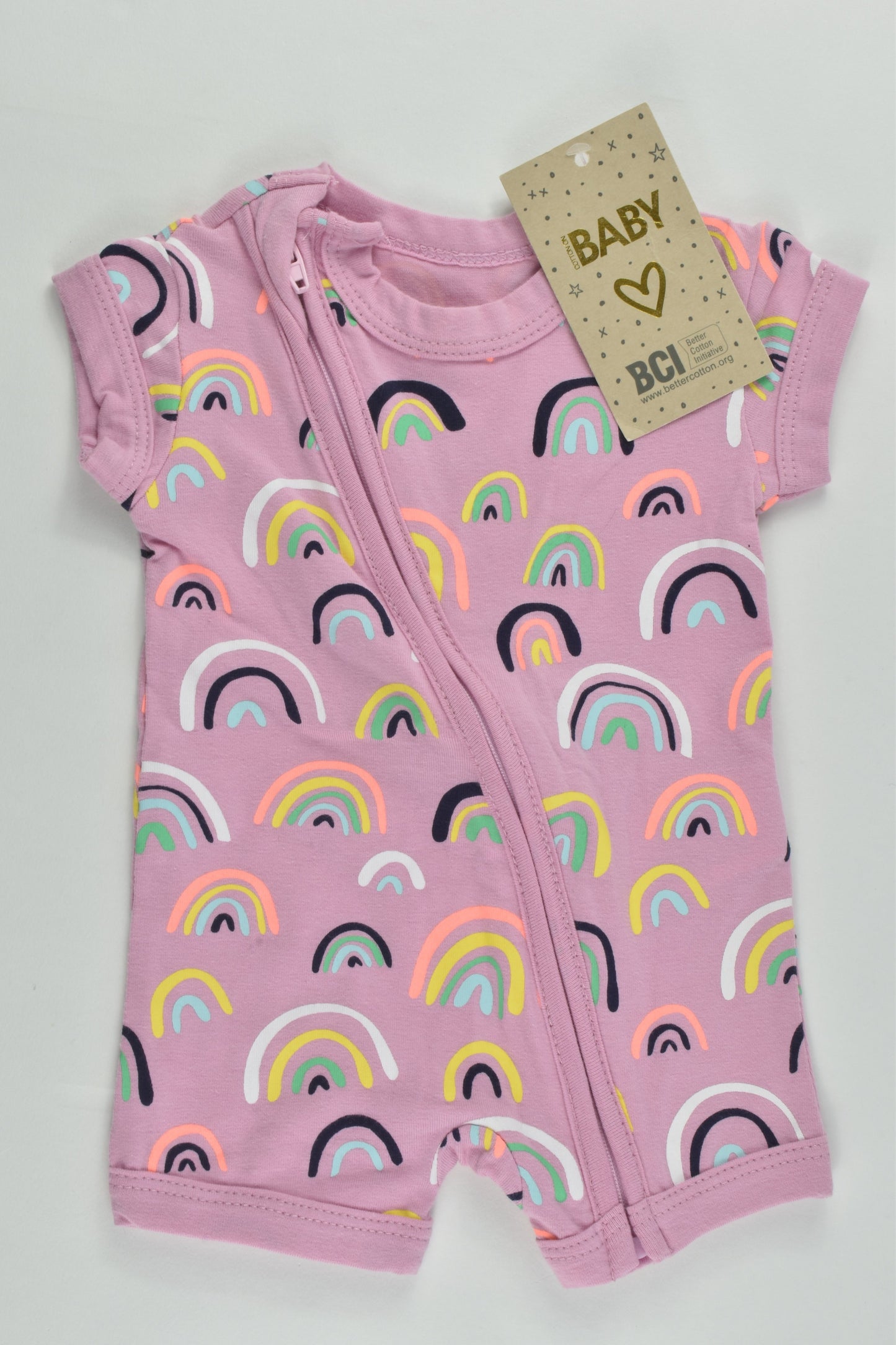 NEW Cotton On Baby Size 0000 Rainbows Short Romper