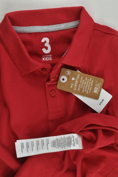 NEW Cotton On Kids Size 3 Red Polo Shirt