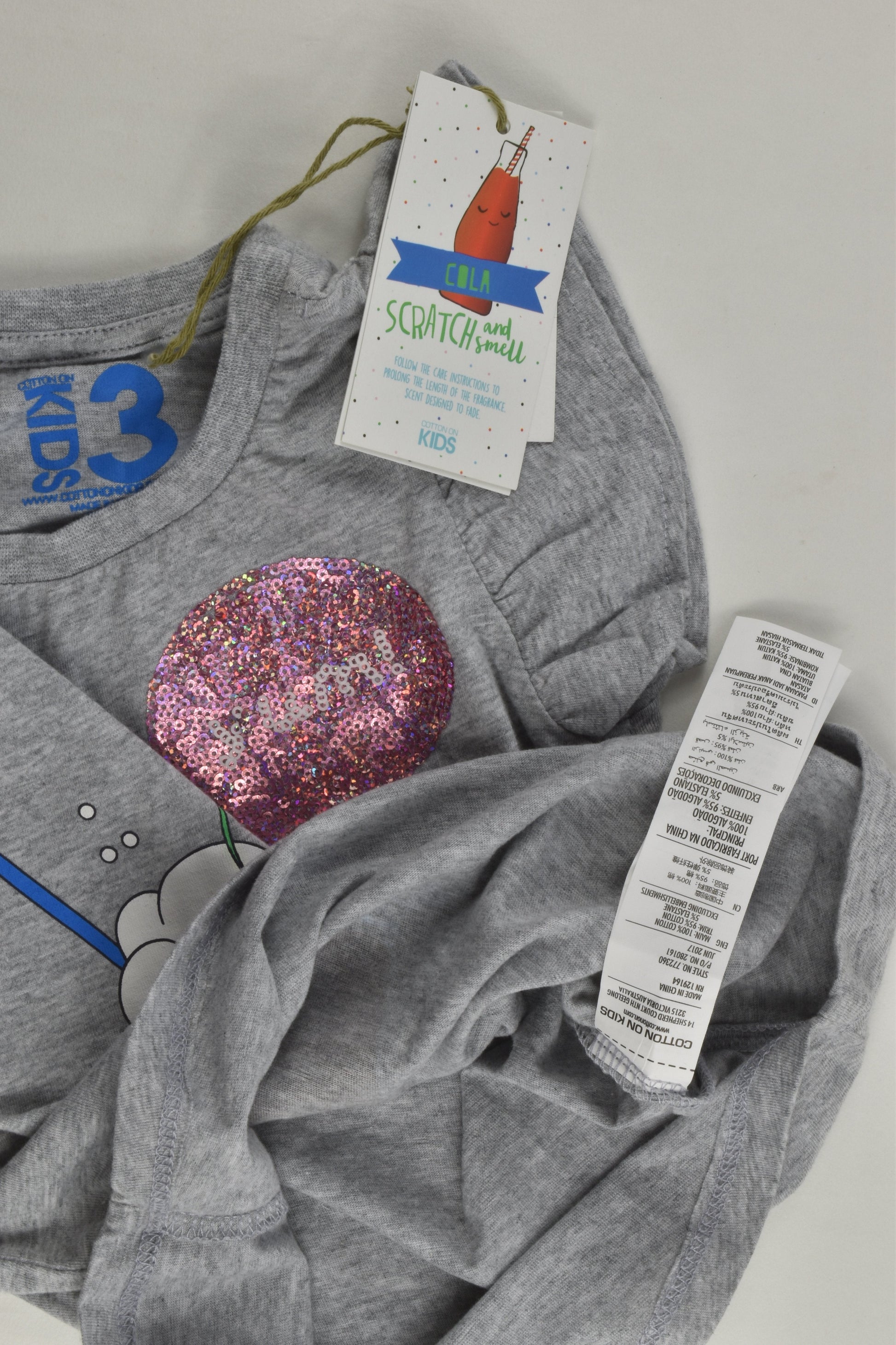 NEW Cotton On Kids Size 3 Ruffle Sleeve Ice Cream T-shirt