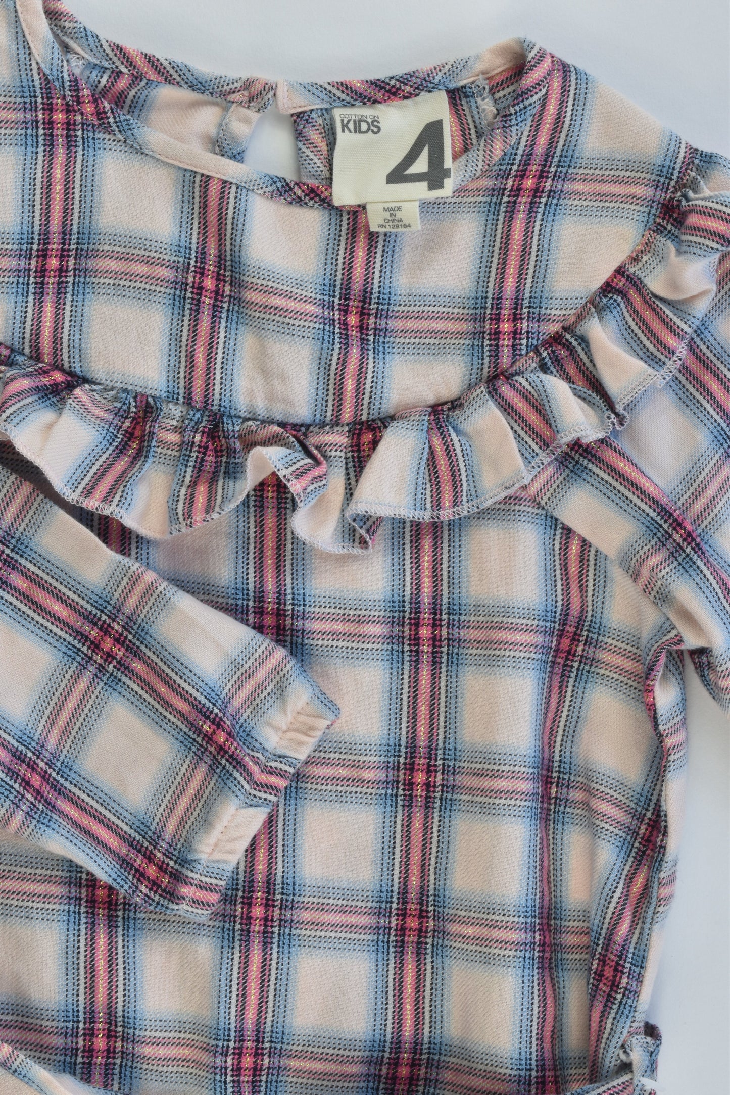 NEW Cotton On Kids Size 4 Checked Dress with Belt