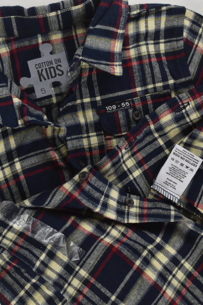 NEW Cotton On Kids Size 5 Checked Flannelette Shirt