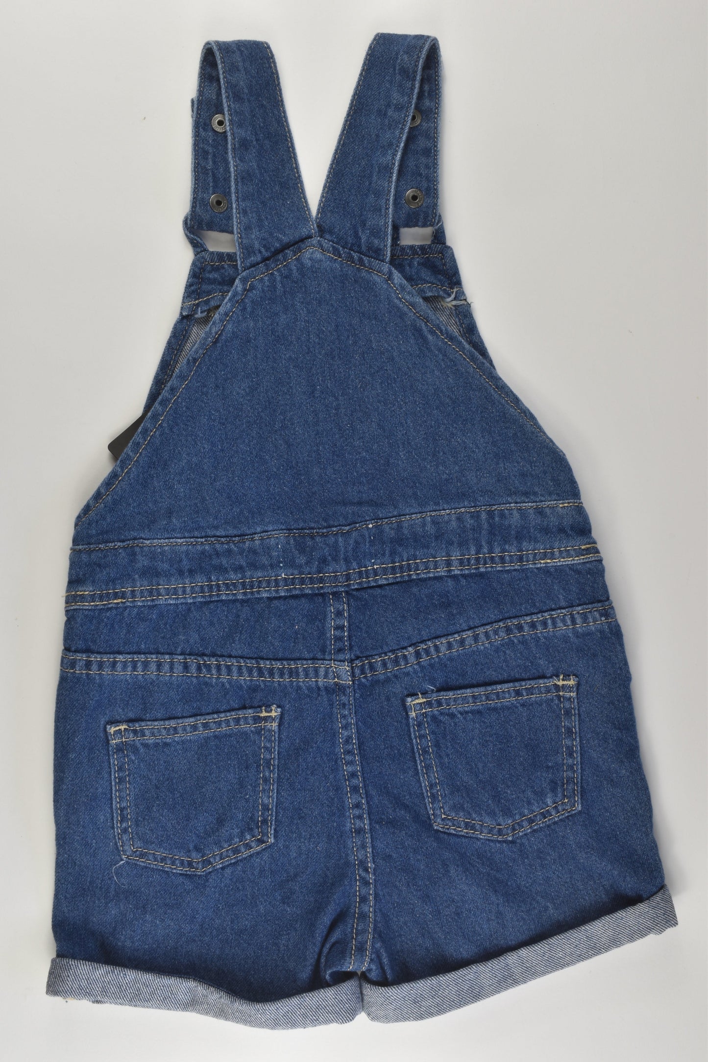 NEW Cotton On Kids Size 6 Rainbow Short Denim Overalls