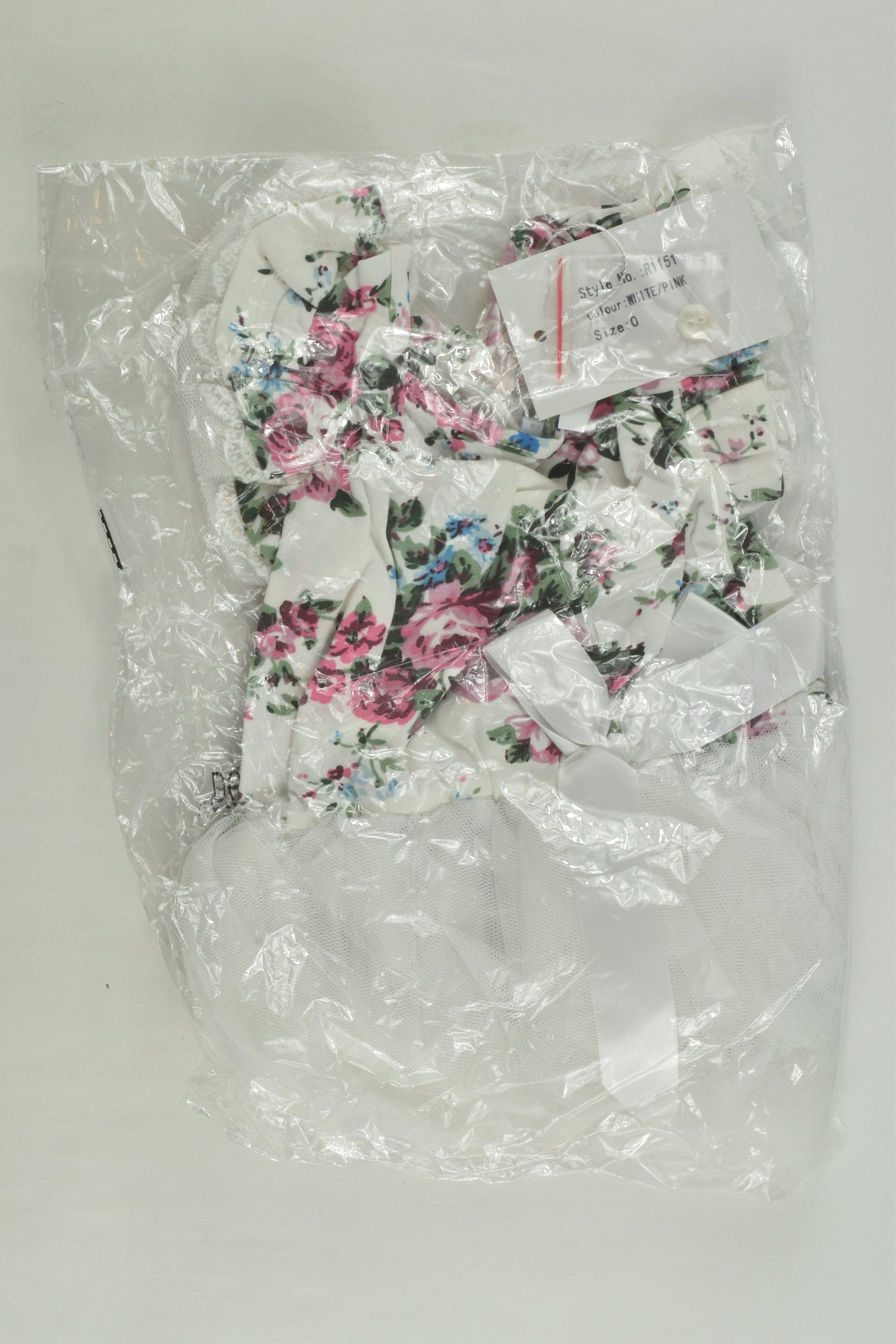 NEW Designer Kidz Size 0 Floral Tulle Bodysuit