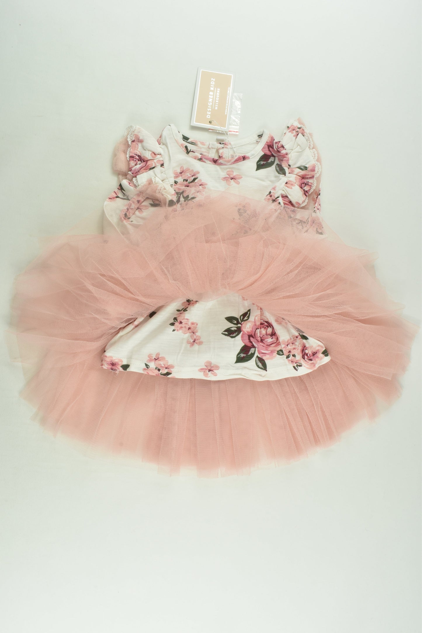 NEW Designer Kidz Size 1 Floral Tulle Dress