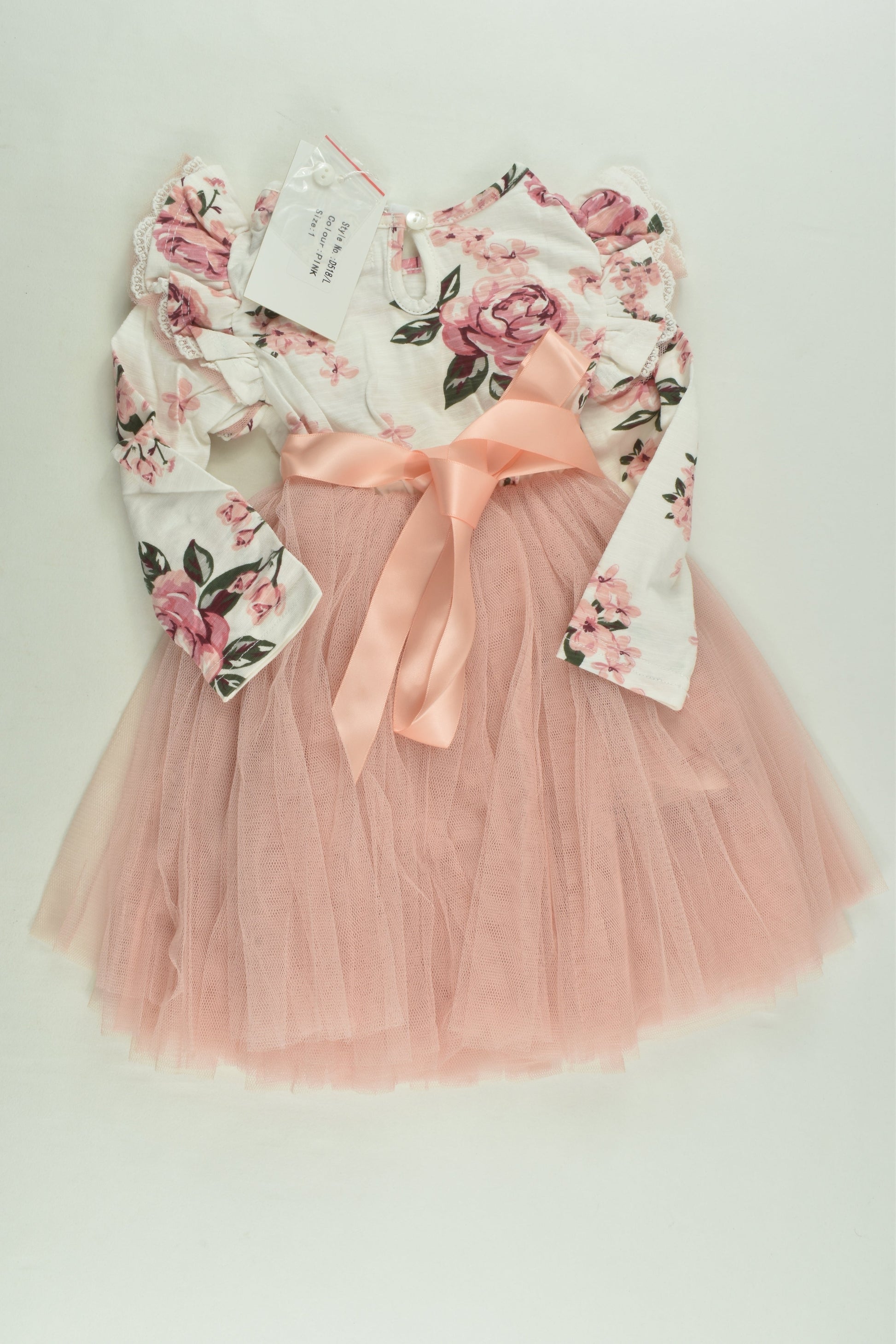 NEW Designer Kidz Size 1 Floral Tulle Dress