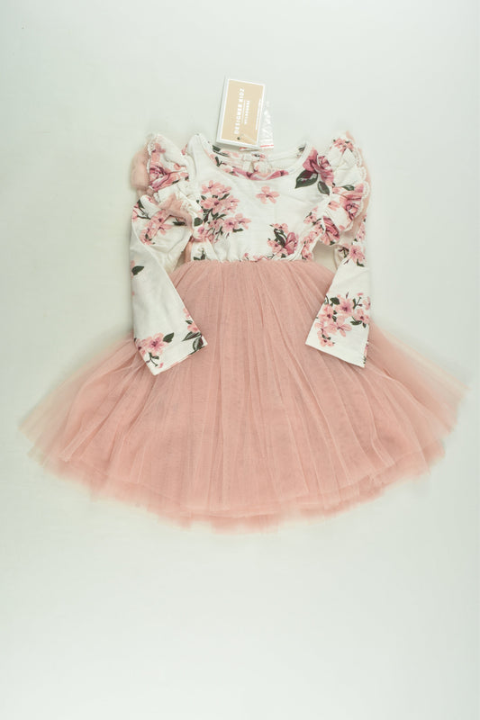 NEW Designer Kidz Size 1 Floral Tulle Dress
