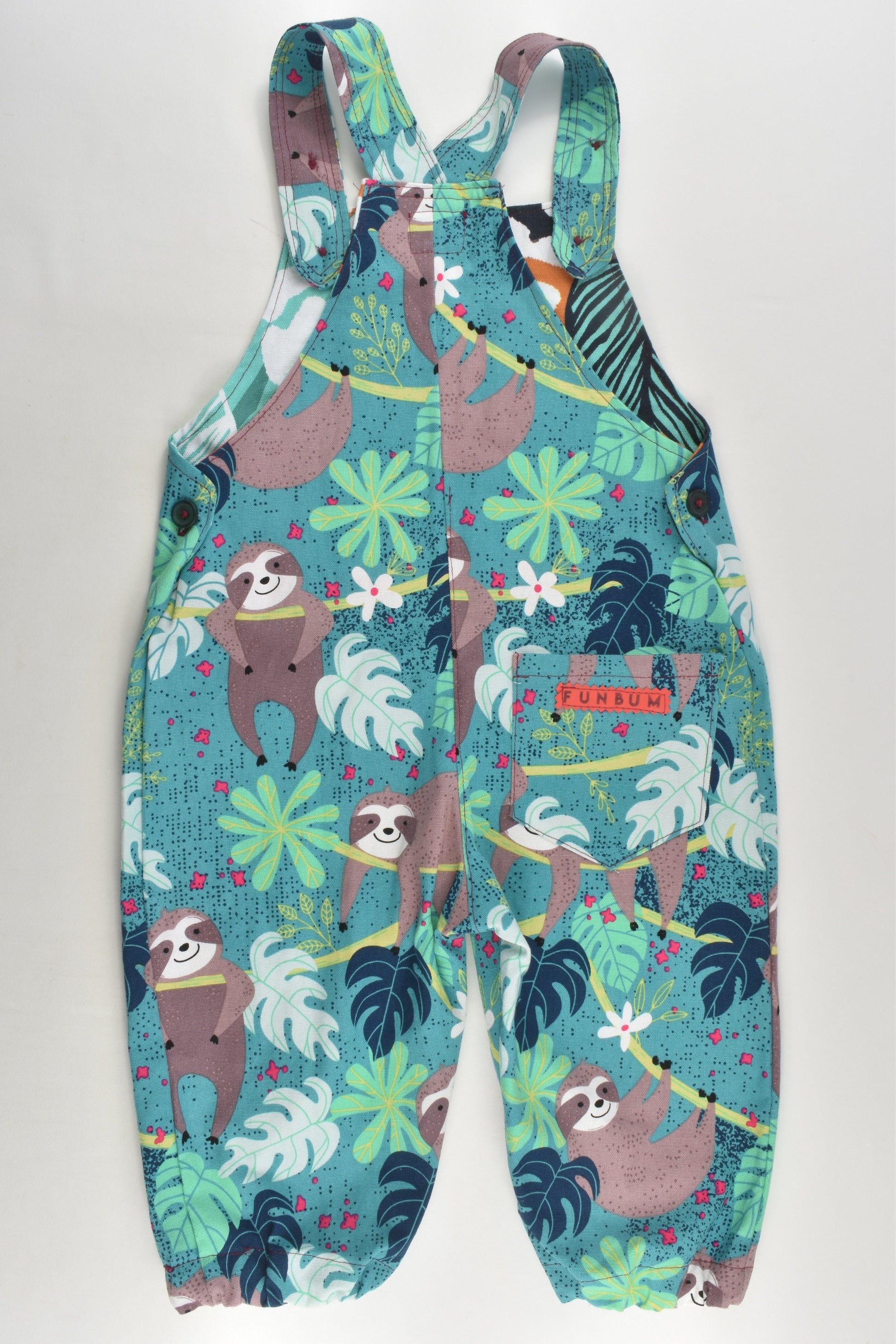 NEW Funbum by Hobzee Size 2 Handmade Sloth Overalls