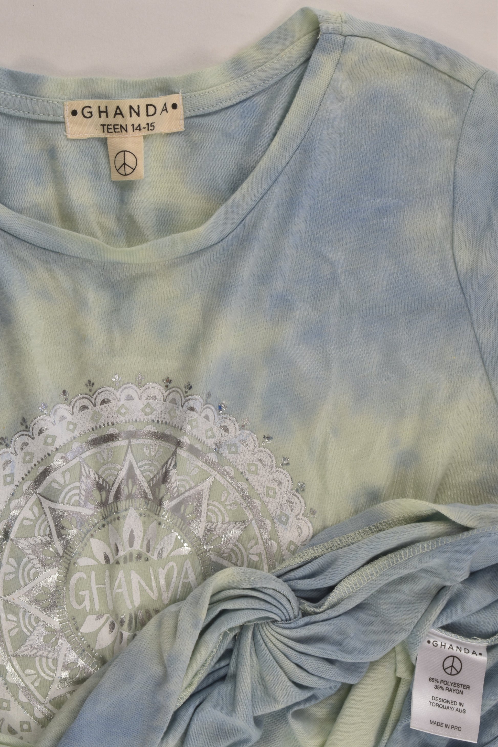 NEW Ghanda Size 14-15 Tie-Front T-shirt