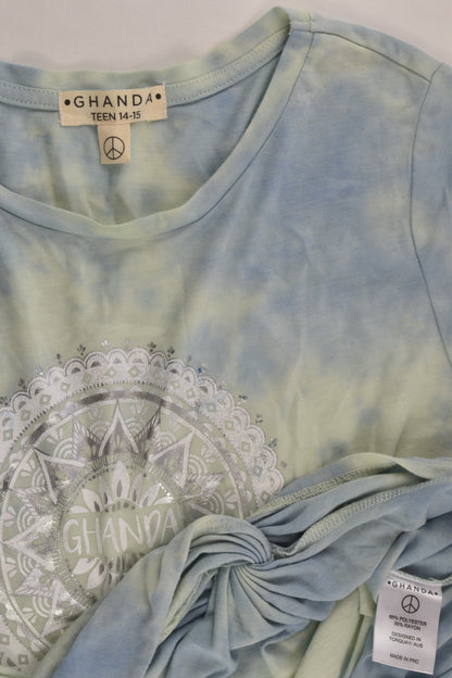 NEW Ghanda Size 14-15 Tie-Front T-shirt