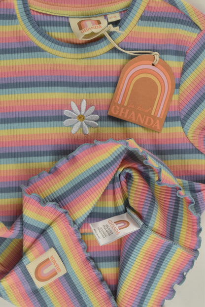 NEW Ghanda Size 7-8 Ribbed T-shirt