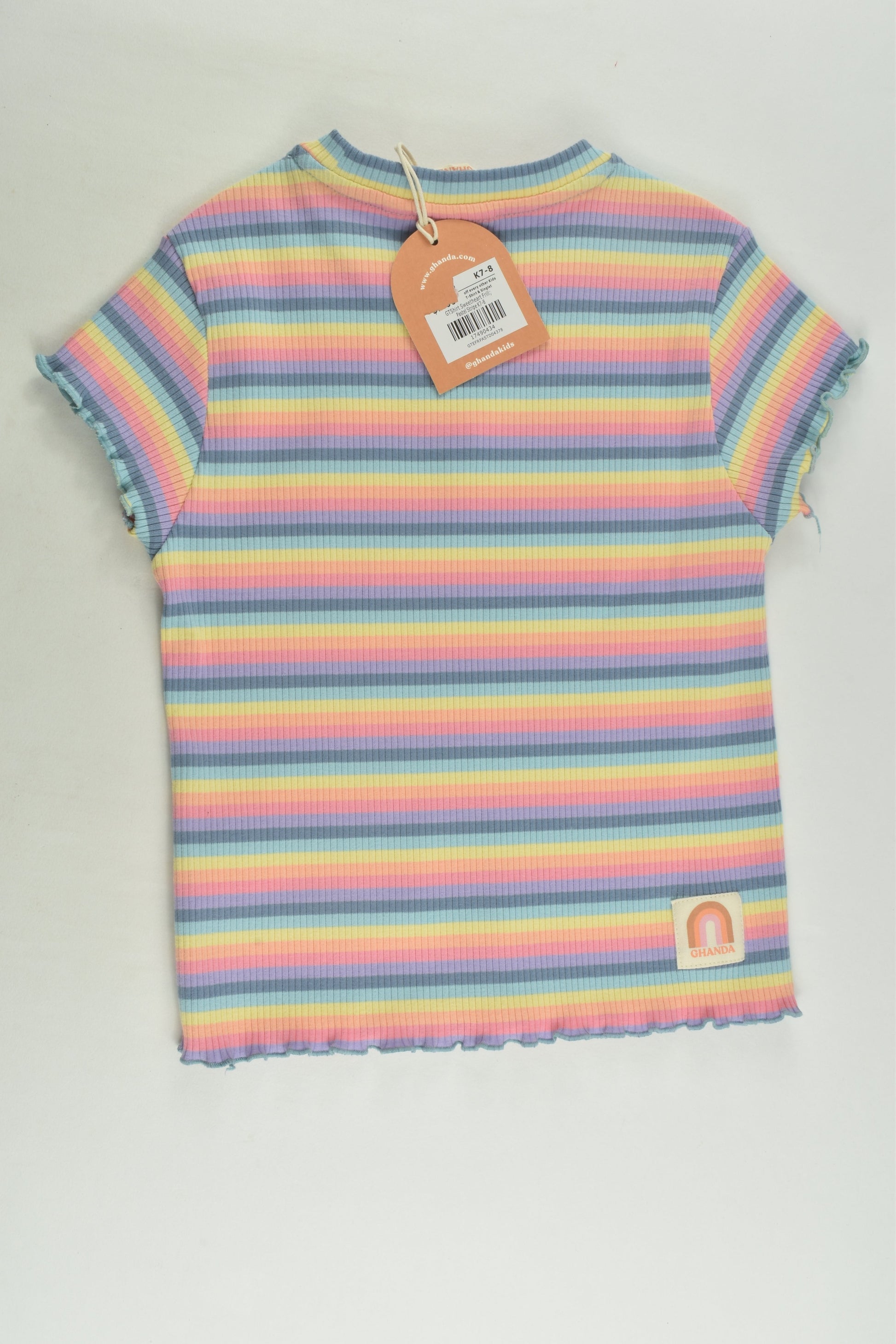 NEW Ghanda Size 7-8 Ribbed T-shirt