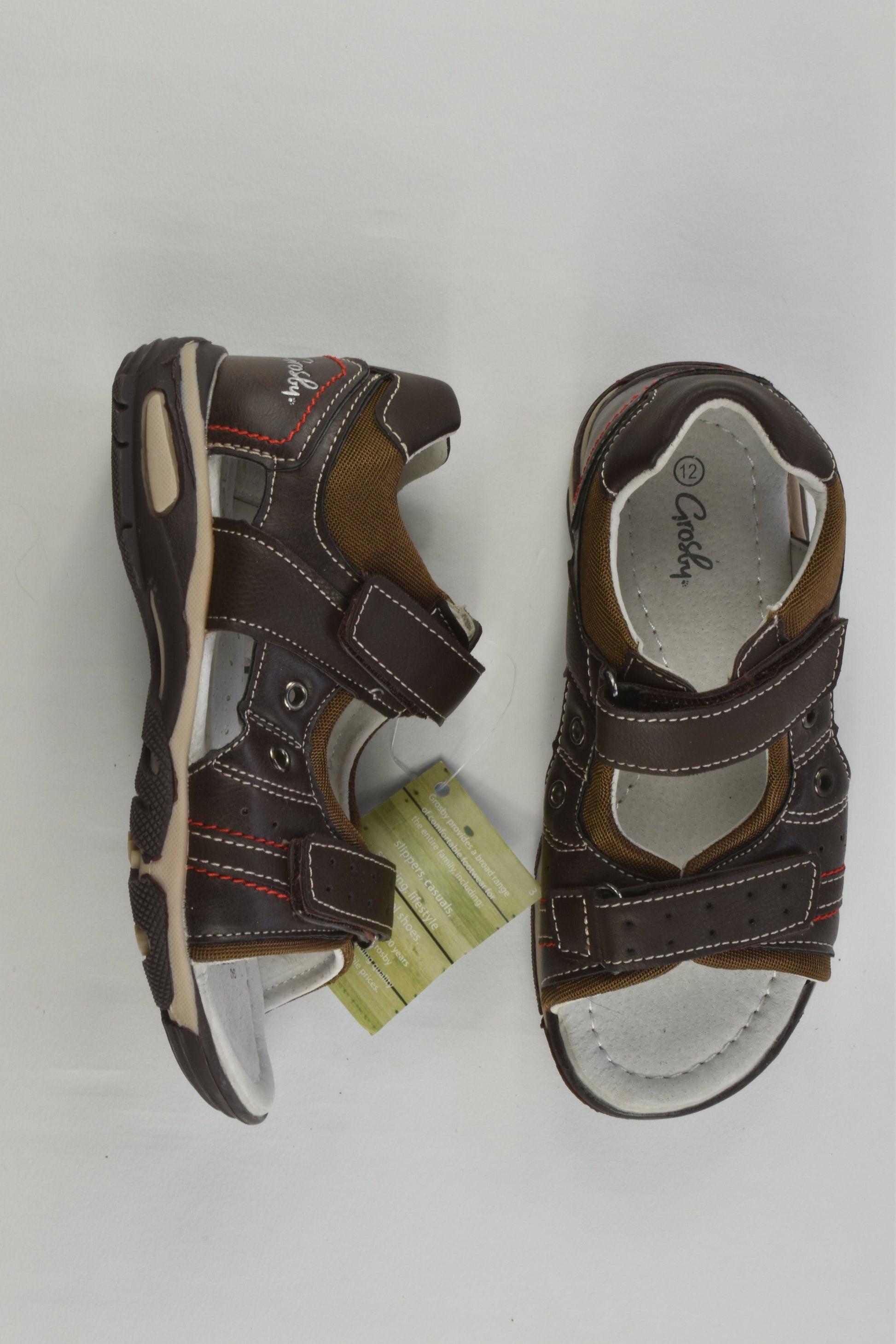 NEW Grosby Size US 12 Leather Sandals