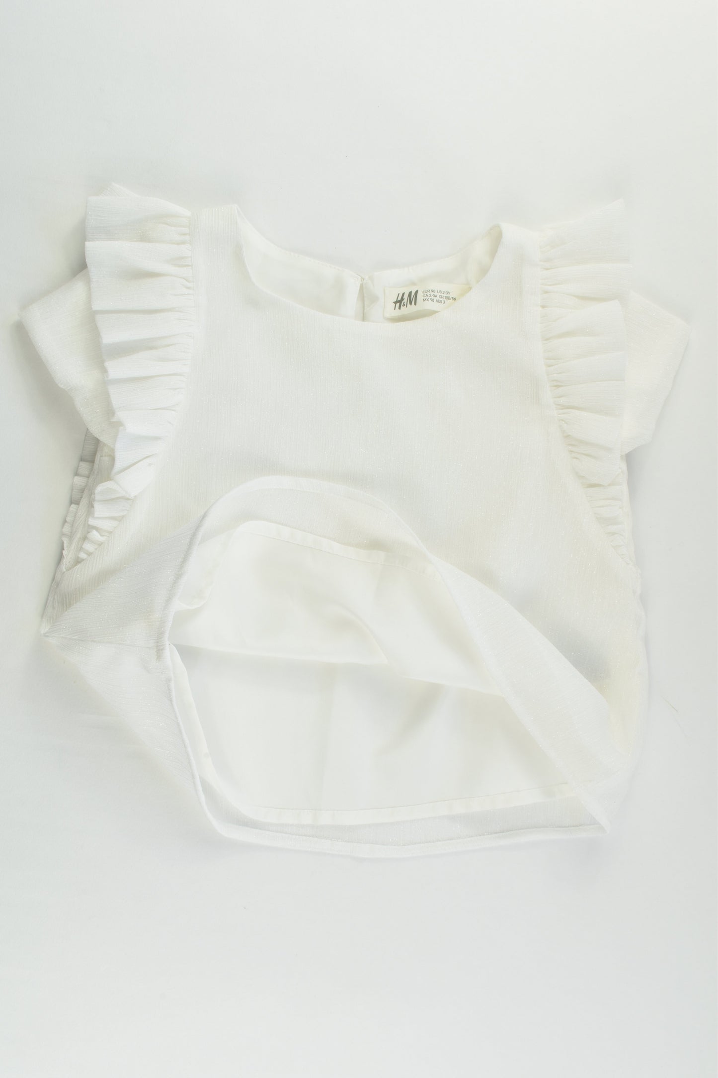 NEW H&M Size 3 (98 cm) Ruffle Sleeve Lined Blouse