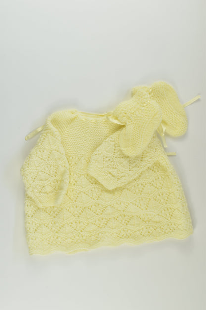 NEW Handmade Size 00 Knit Cardigan and Booties