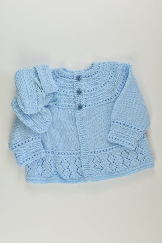 NEW Handmade Size 00 Knit Cardigan and Booties