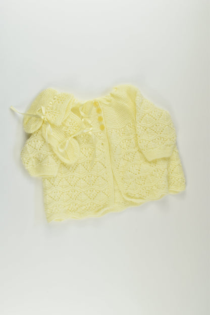 NEW Handmade Size 00 Knit Cardigan and Booties