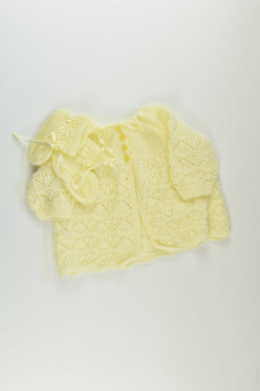NEW Handmade Size 00 Knit Cardigan and Booties