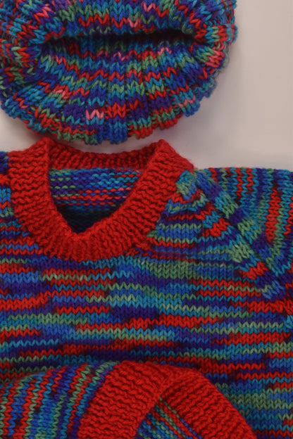 NEW Handmade Size 5-6 Knit Jumper and Beanie