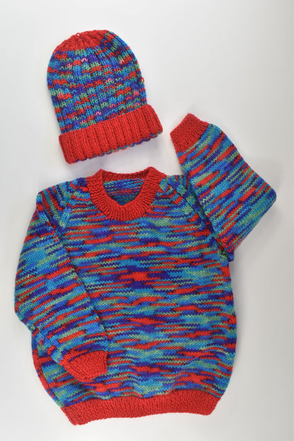NEW Handmade Size 5-6 Knit Jumper and Beanie