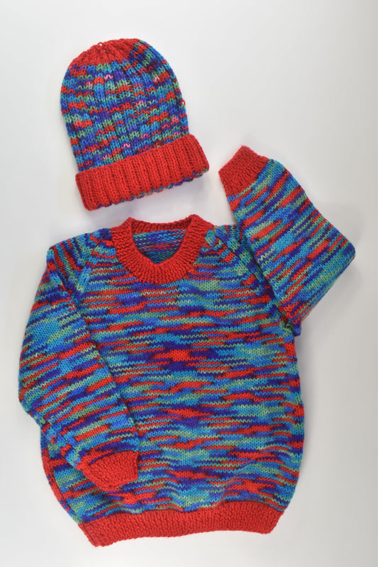 NEW Handmade Size 5-6 Knit Jumper and Beanie