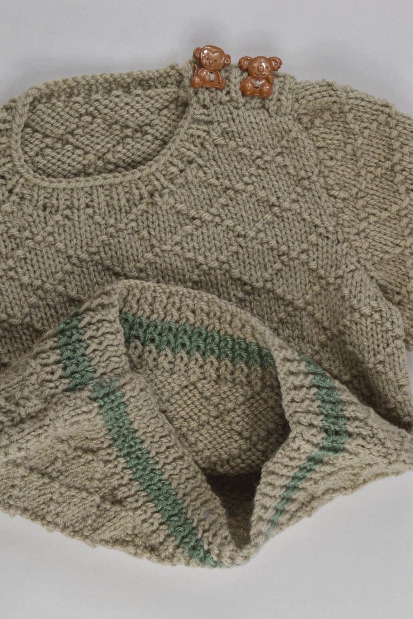 NEW Handmade Size approx 0-1 Monkey and Koala Buttons Knitted Jumper