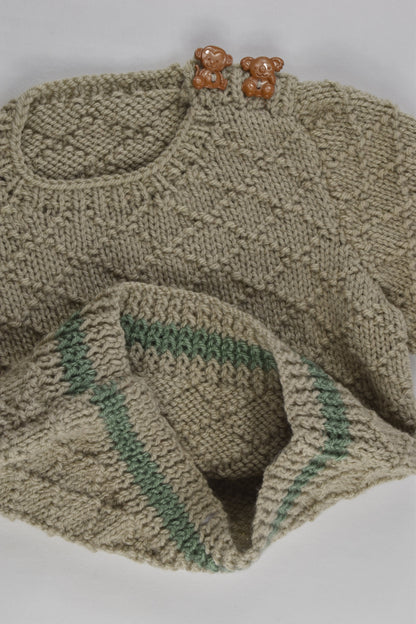 NEW Handmade Size approx 0-1 Monkey and Koala Buttons Knitted Jumper