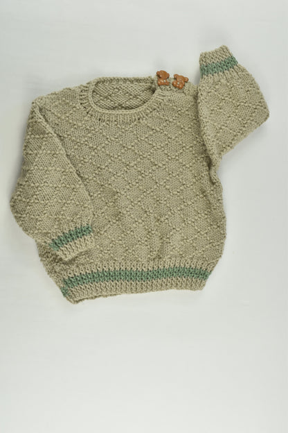 NEW Handmade Size approx 0-1 Monkey and Koala Buttons Knitted Jumper
