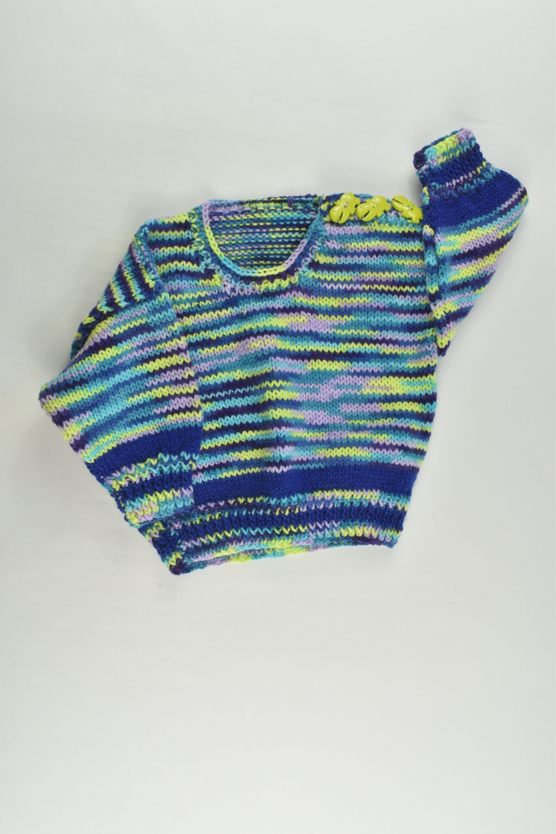 NEW Handmade Size approx 00-0 Hippo Buttons Knitted Jumper