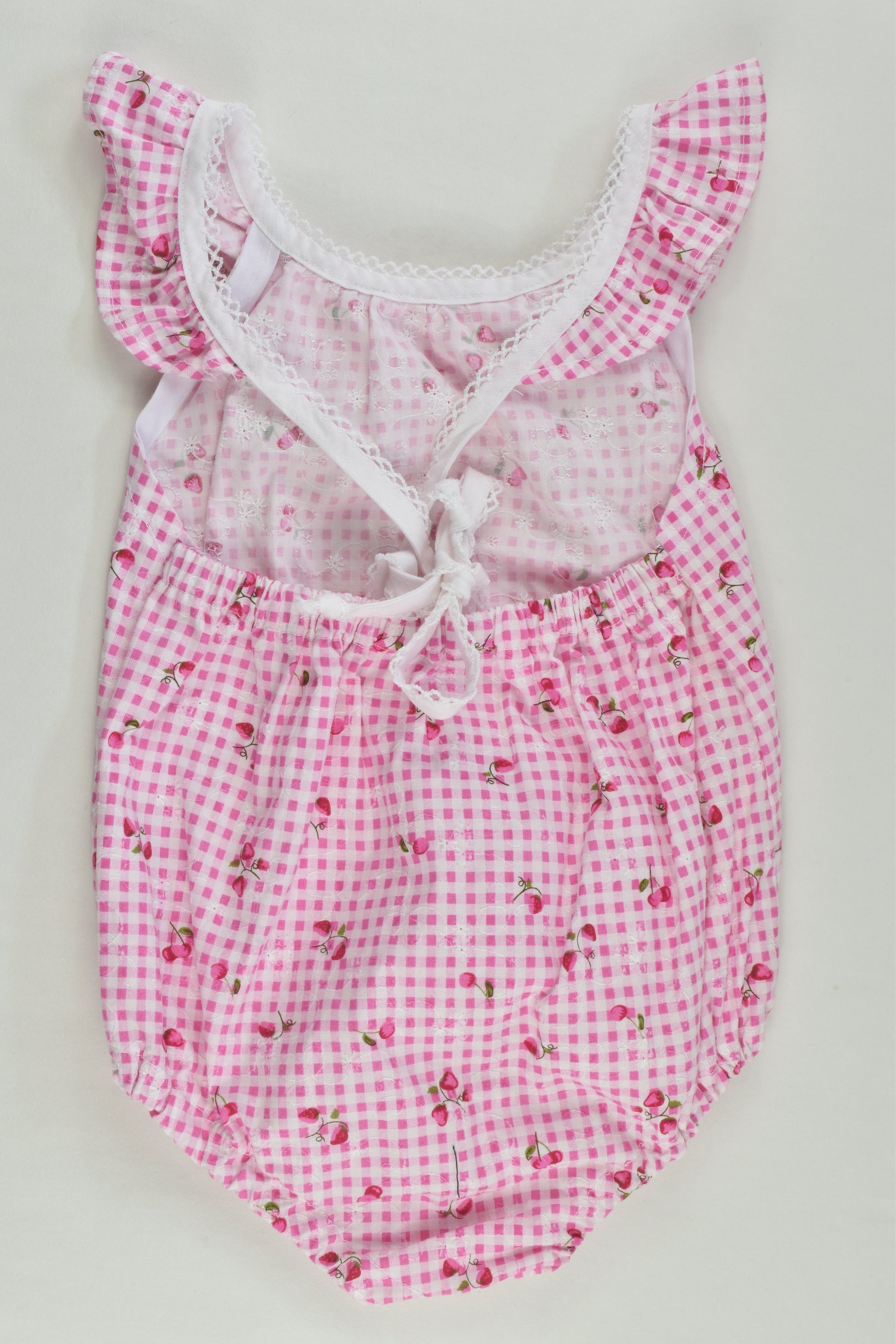 NEW Handmade Size approx 00 Strawberries and Cherries Bubble Romper