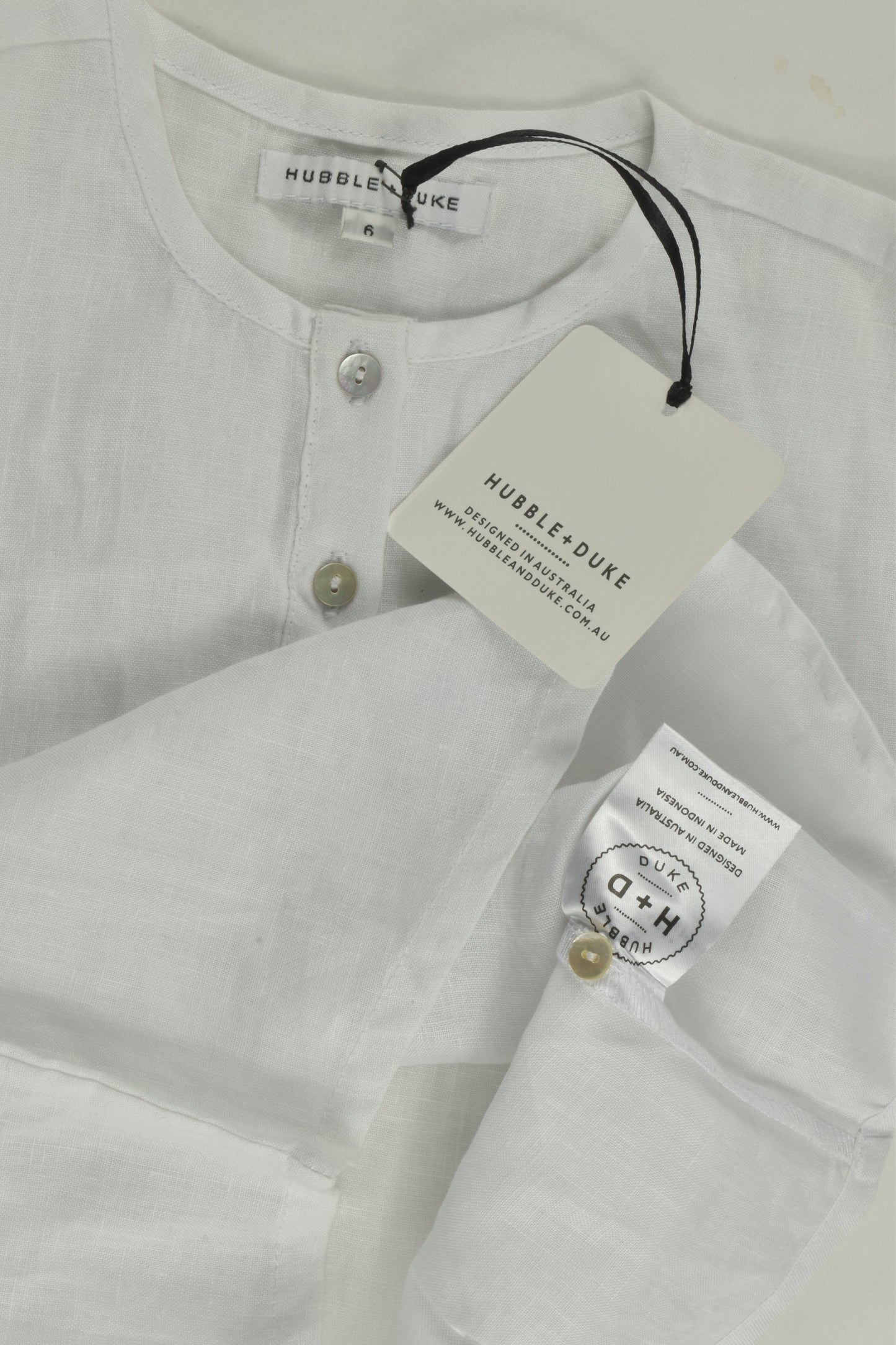 NEW Hubble & Duke Size 6 Linen Shirt