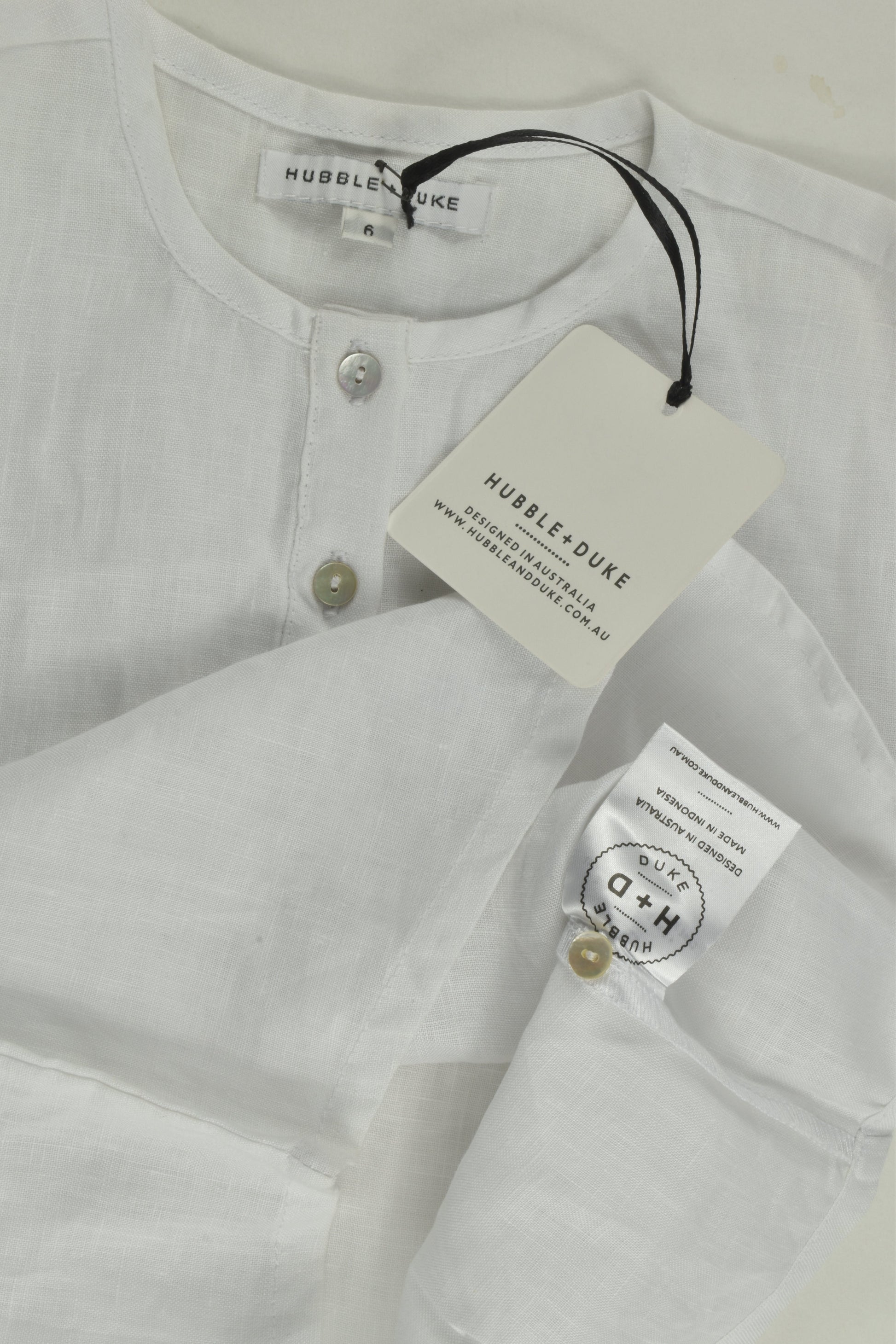 NEW Hubble & Duke Size 6 Linen Shirt