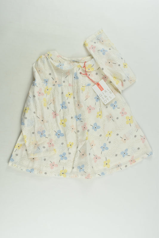 NEW John Lewis Size 1 Lined Floral Tunic/Blouse
