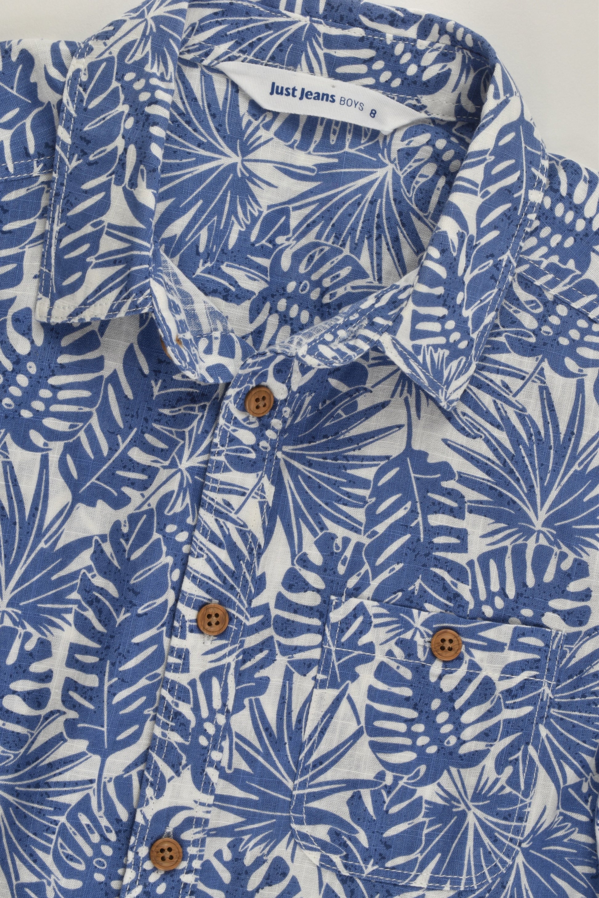 NEW Just Jeans Size 8 Linen Look Shirt Tropical