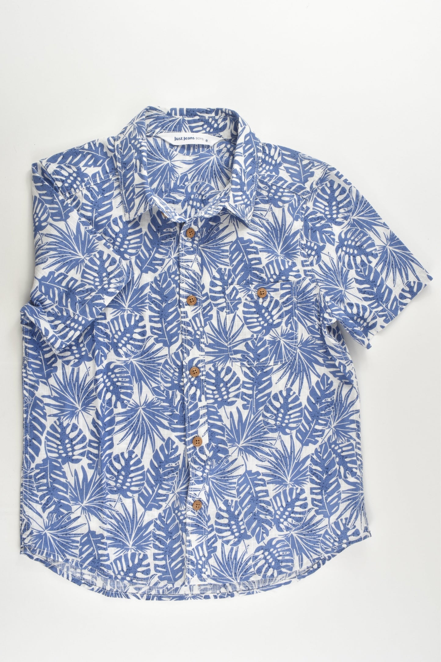 NEW Just Jeans Size 8 Linen Look Shirt Tropical