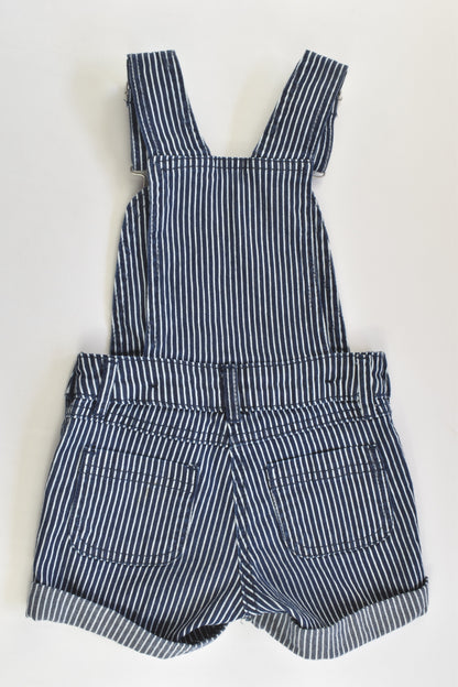 NEW Kids & Co Size 1 Striped Stretchy Short Overalls