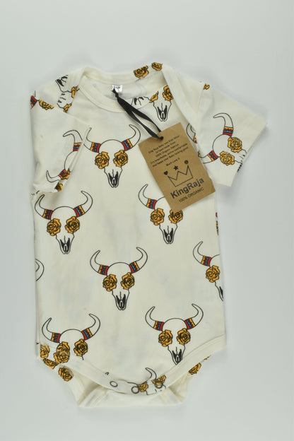 NEW King Raja Organics Size 0 Cow Skull Bodysuit