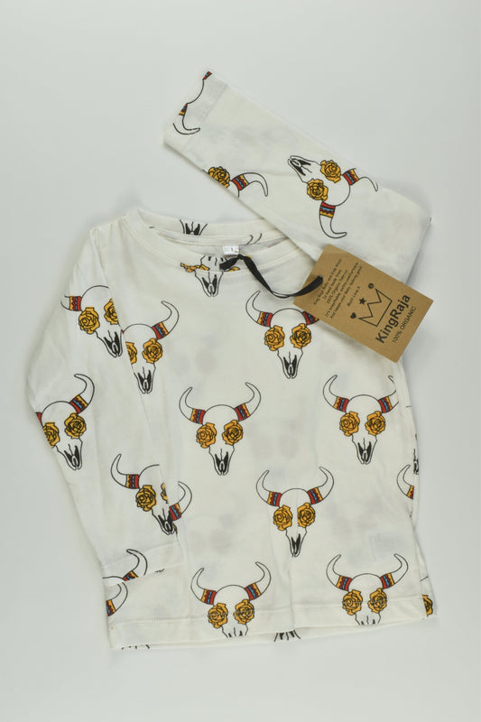 NEW King Raja Organics Size 1 Cow Skull Top