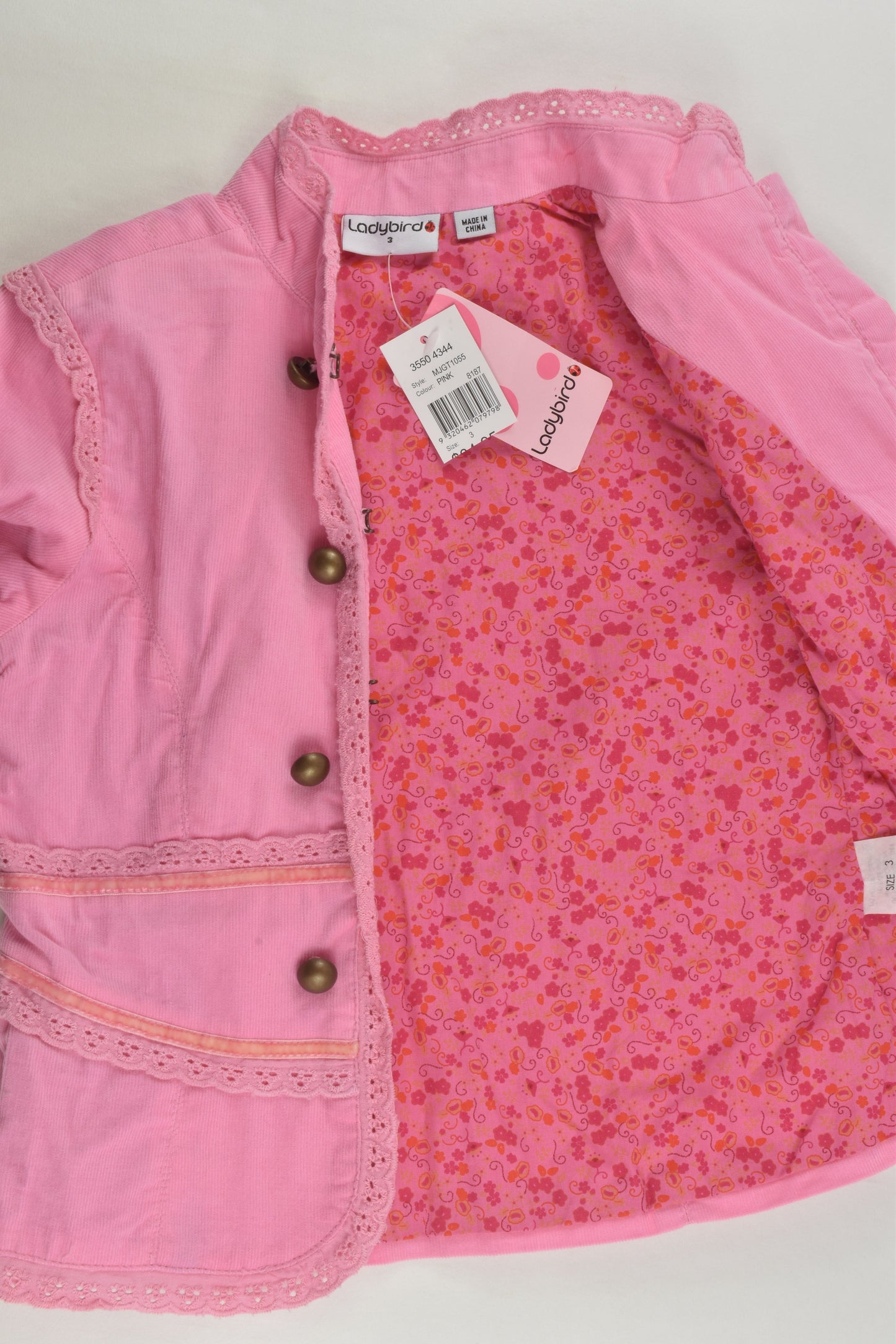 NEW Ladybird Size 3 Lined Cord Jacket